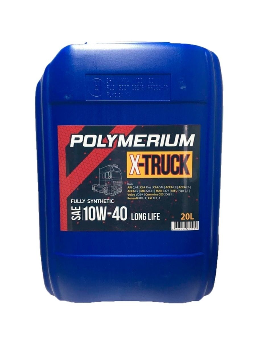 Моторное масло Polymerium X-TRUCK LONG LIFE 10W40 E7E6 20л