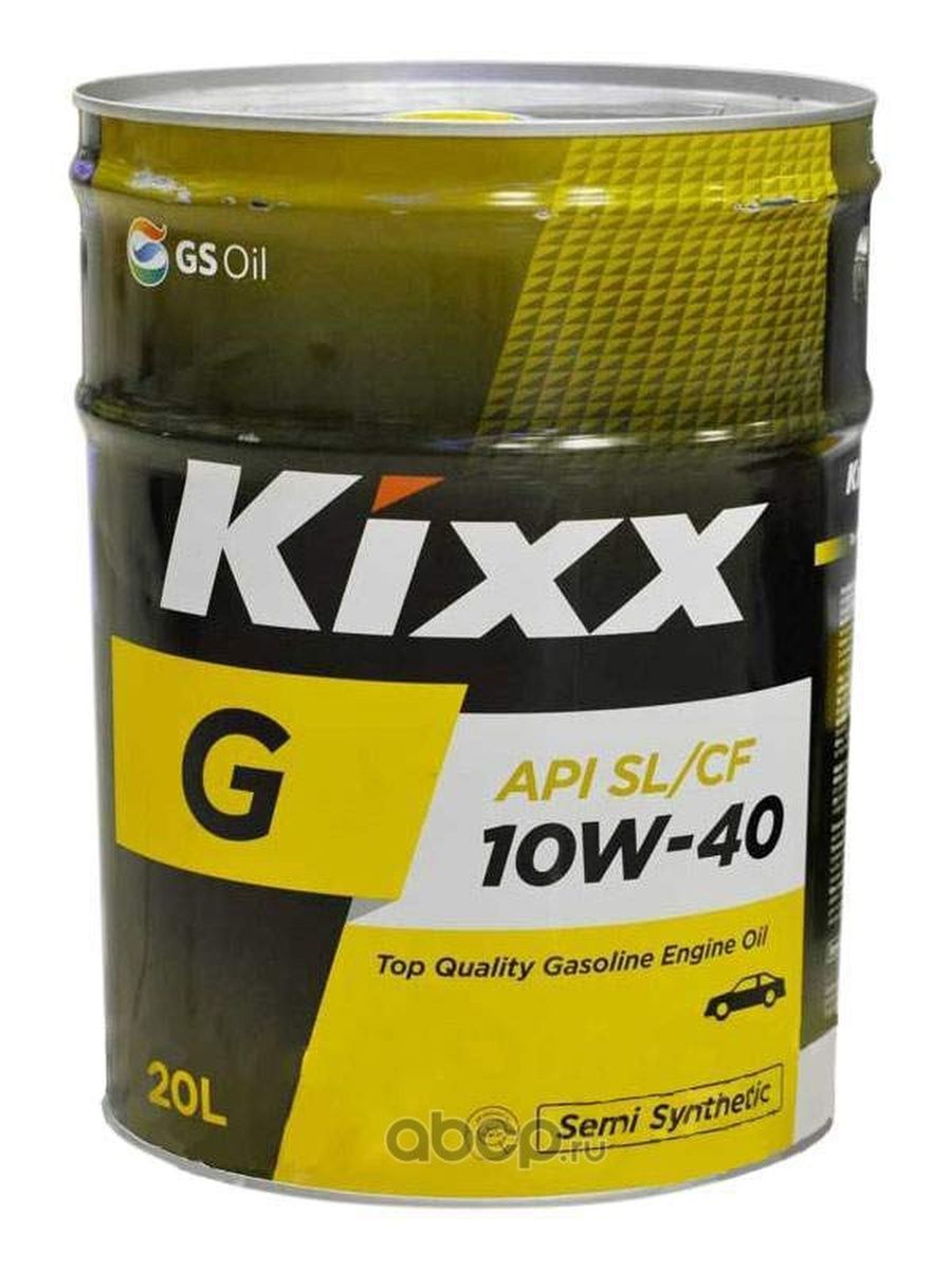KIXX Масло моторное для двигателя автомобиля Кикс G SL-CF 10W40 полусинтетическое 20л
