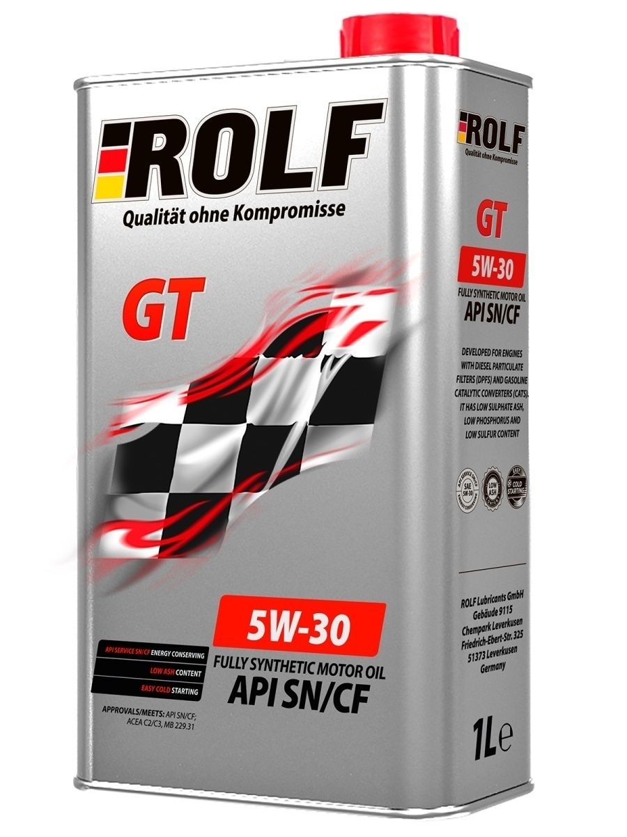 Масло моторное ROLF GT SAE 5W-30 API SNCF ACEA C2C3 1л  Масло ACEA C3 ROLF GT