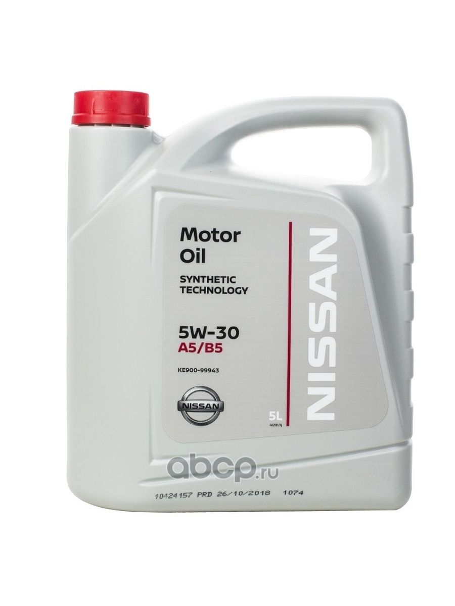 NISSAN Масло моторное для двигателя автомобиля Нисан Motor Oil 5W30 синтетическое 5л
