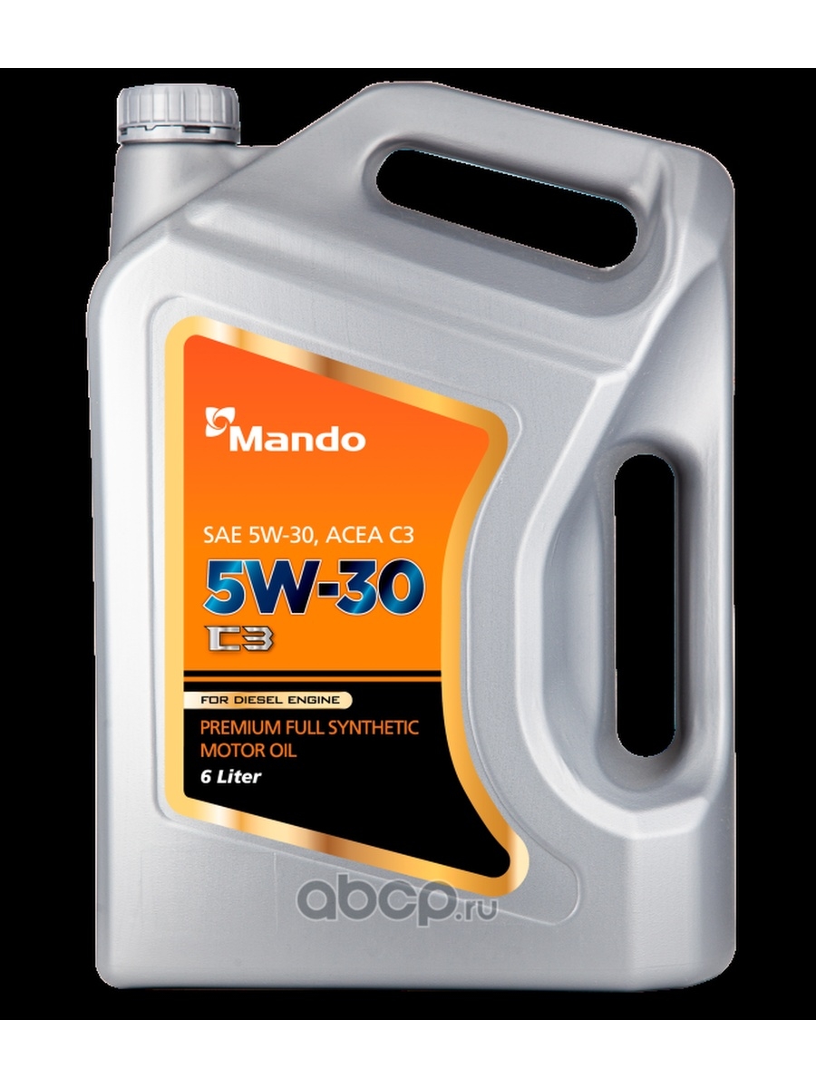 Полностью синтетическое моторное масло Mando SAE 5W30 ACEA C3 дизель, 6л