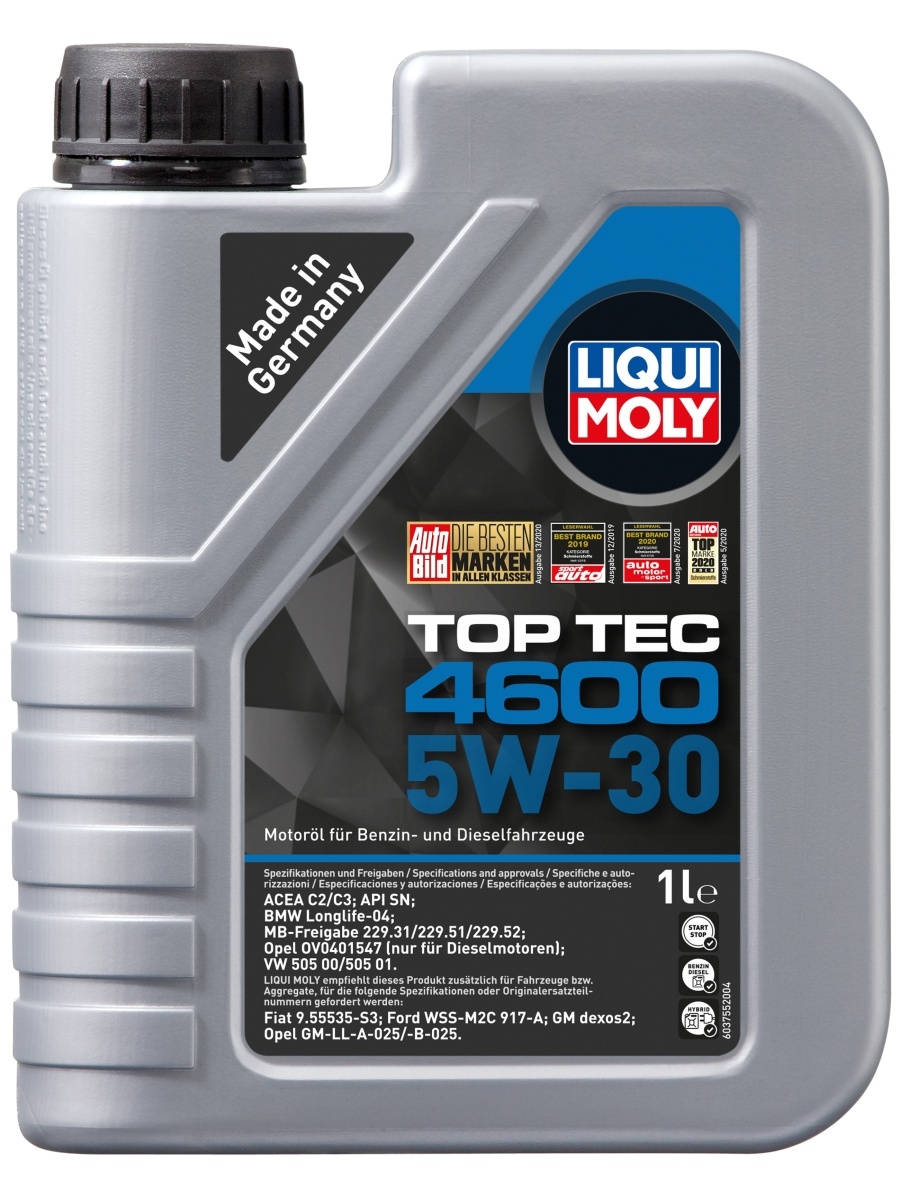 Масло моторное 5w30 (5w-30) TOP TEC 4600 SN C2C3LIQUI MOLY 80323755 1 л