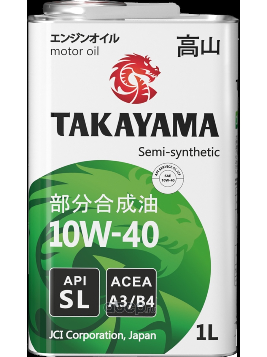 TAKAYAMA Масло моторное Такаяма полусинтетическое 10w40 , ACEA A3-B4 1л