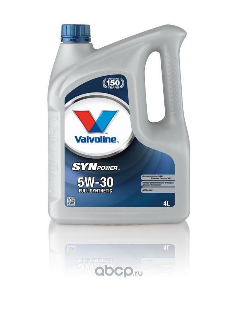 Valvoline Моторное масло для двигателя автомобиля Валвалин SYNPOWER 5W30 4 L SW