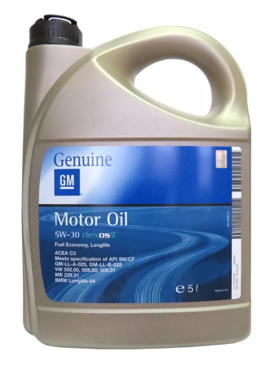 Моторное масло GENERAL MOTORS Dexos2 Longlife 5W30 5л