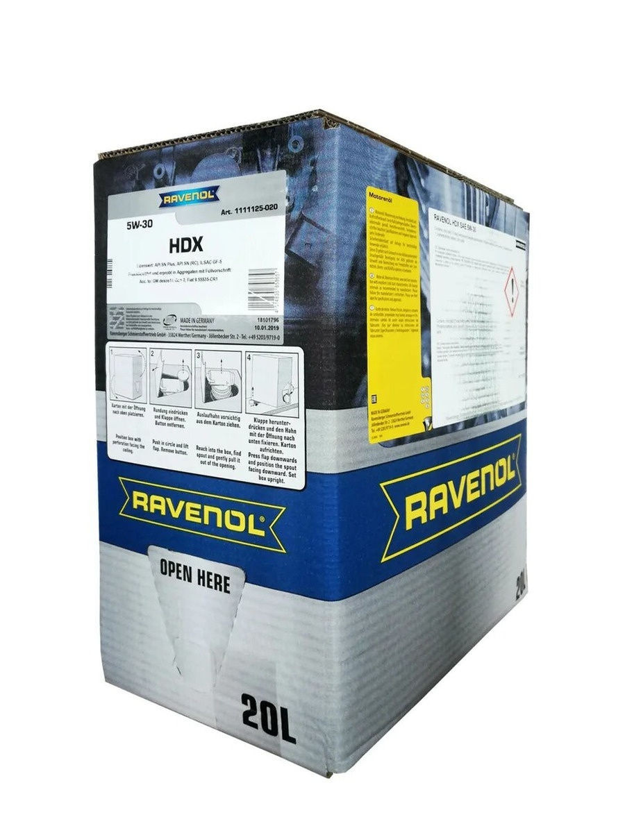 RAVENOL HDX SAE 5W-30 (20л) ecobox