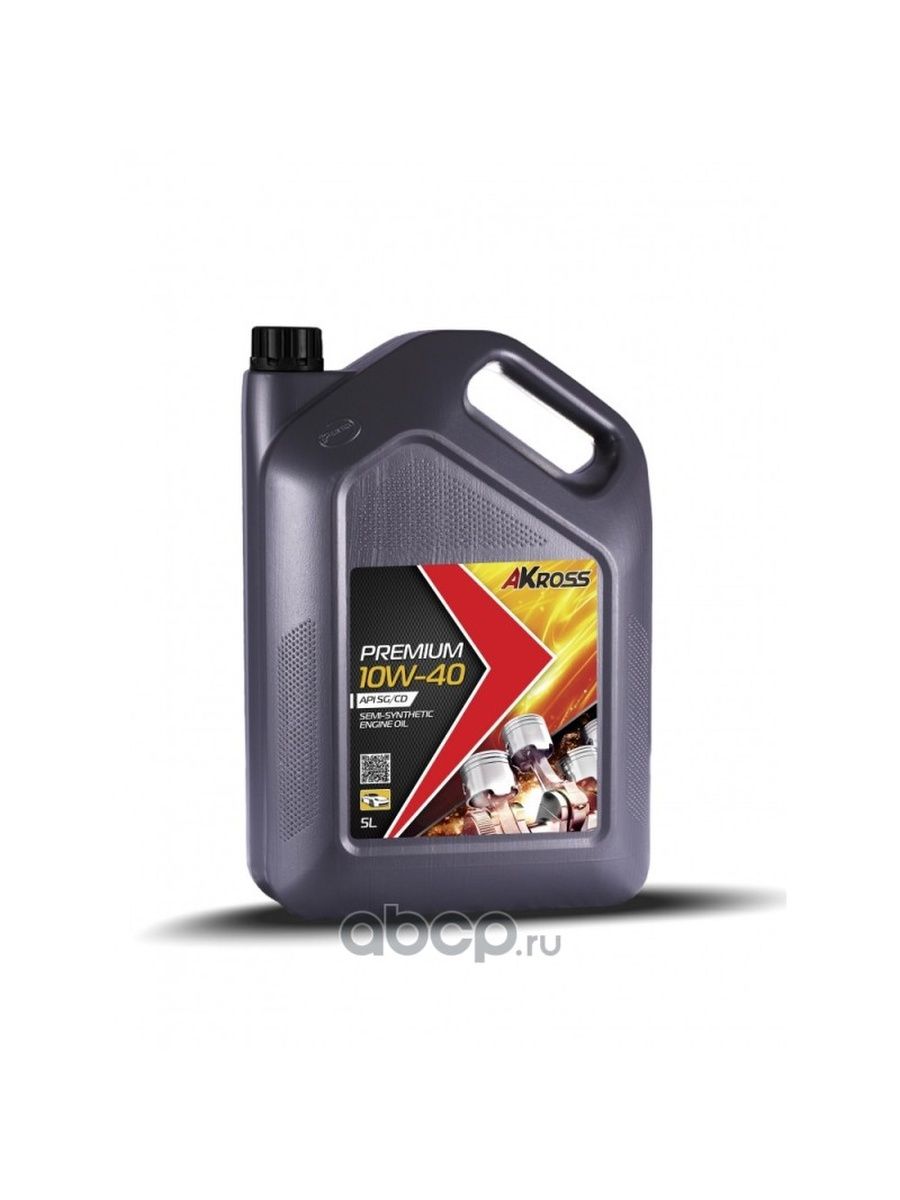 AKross Масло моторное для двигателя автомобиля Акроссполусинтетика 10W40 5л.