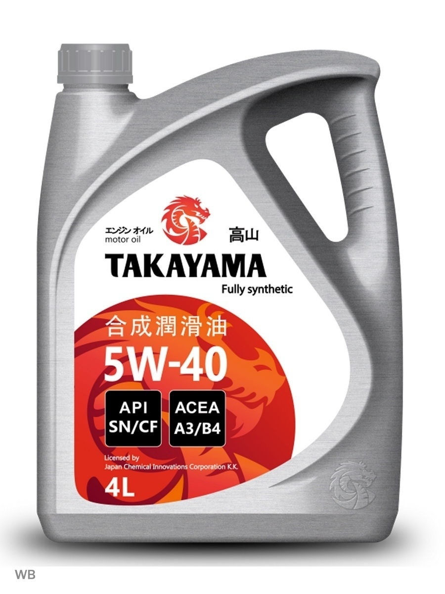 Масло моторное TAKAYAMA 5W-40 4 литра API SNCF пластик
