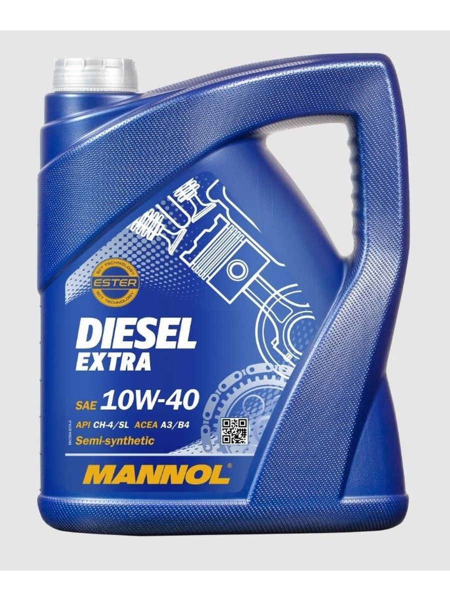 Моторное масло полусинтетическое Mannol Diesel Extra 10W-40, 5 л