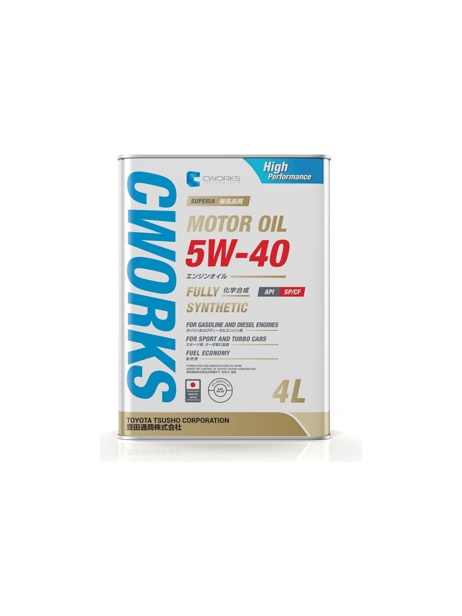 Моторное масло CWORKS SUPERIA MOTOR OIL 5W-40 SPCF, 4L A13SR2004