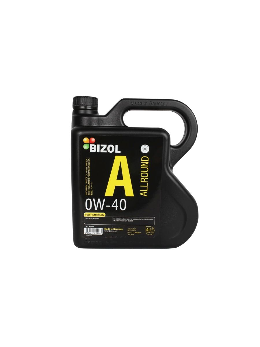 Масло моторное BIZOL Allround 0W40 SN 4л  85526