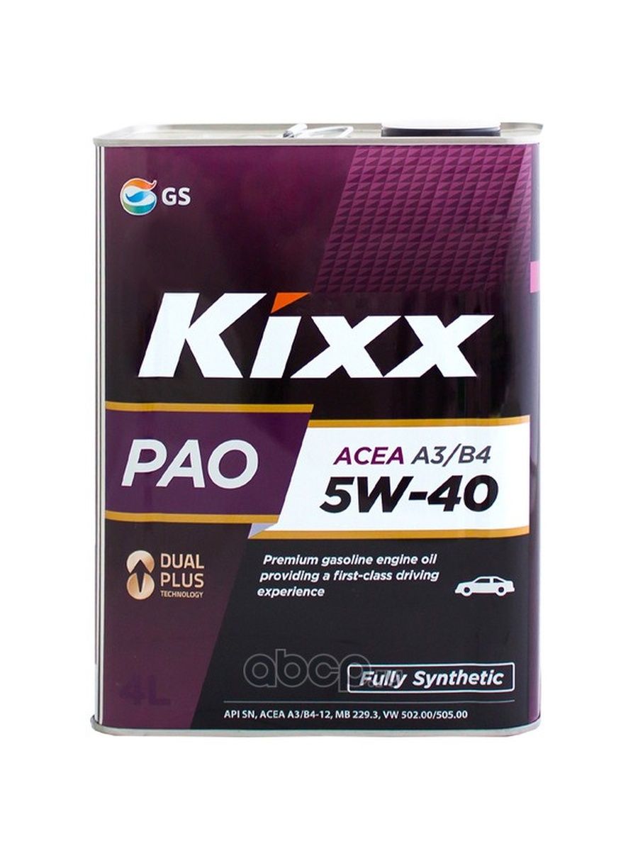KIXX Масло моторное для двигателя автомобиля Кикс синтетика  5W40 4л.