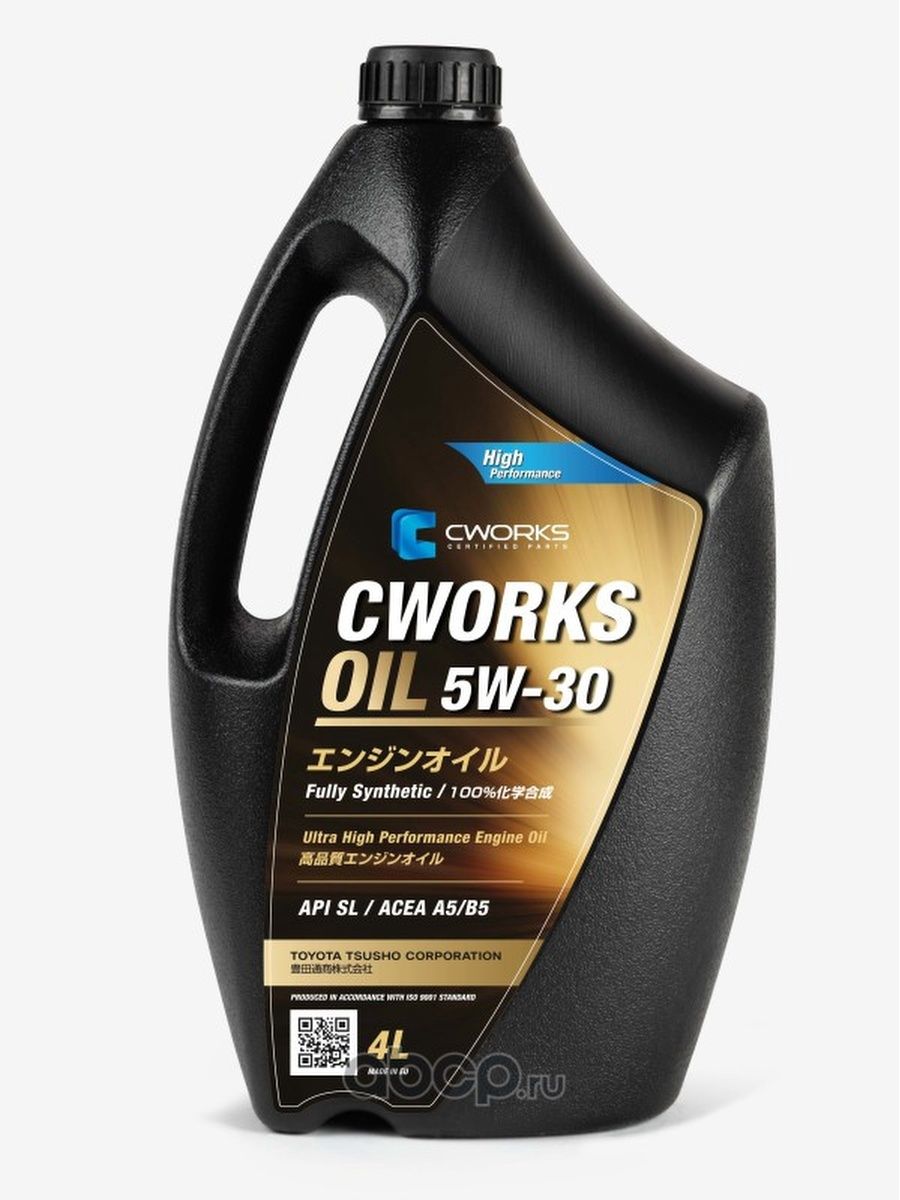 CWORKS Моторное масло для двигателя автомобиля Кворкс Синтетическое 5W30 4Л