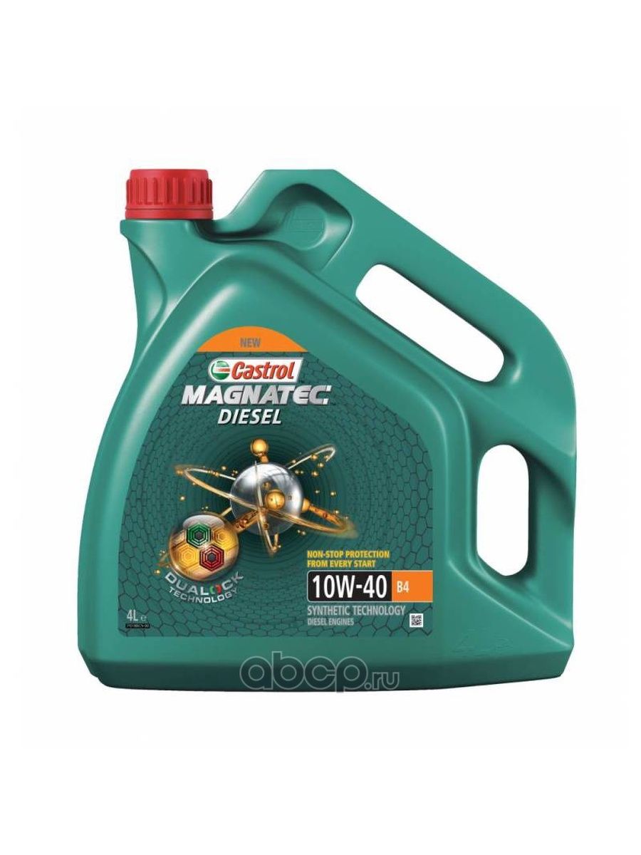 Castrol Масло моторное для двигателя автомобиля Кастрол Magnatec Diesel B4 10W40 полусинтетическое 4л