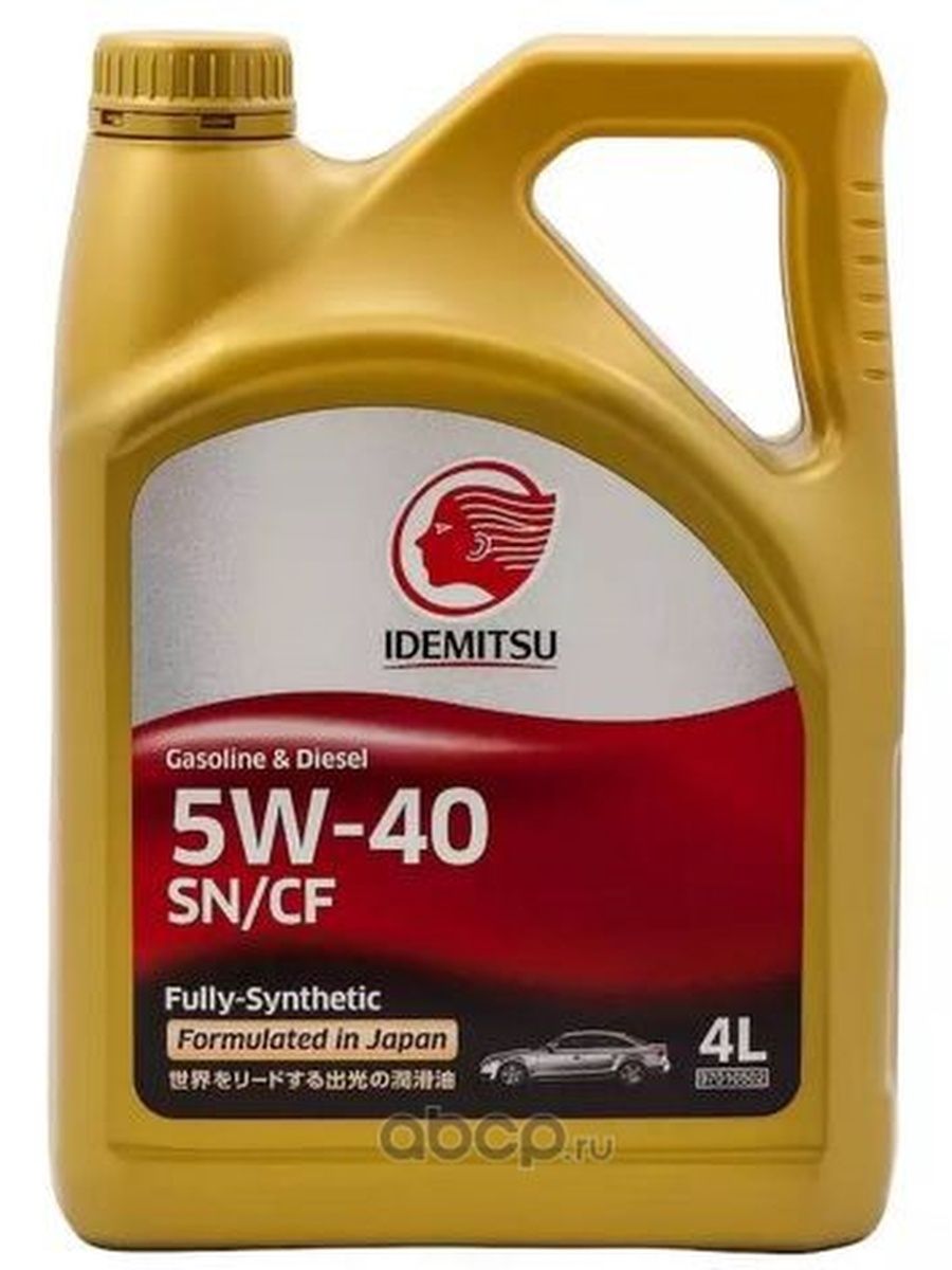 IDEMITSU Масло моторное для двигателя автомобиля Идемицу SN-CF 5W40 синтетическое 4л