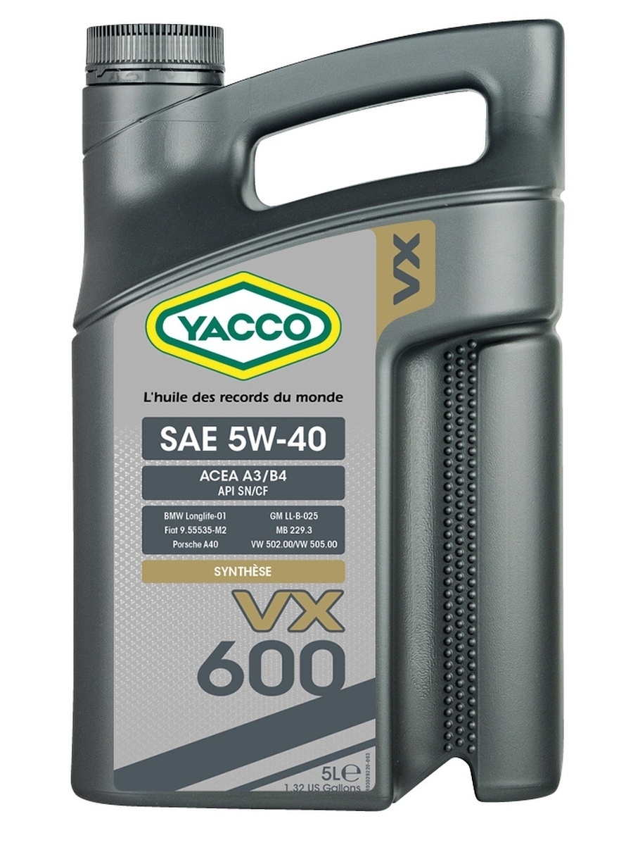 Масло YACCO моторное синтетическое 5w 5в 40 5w40 5в40 автомобильное для 4-х тактного двигателя авто