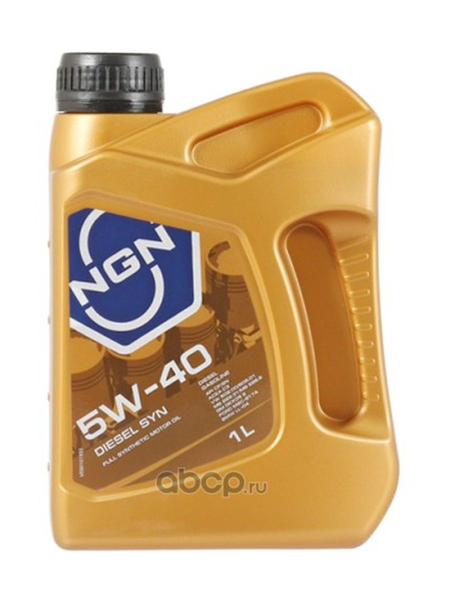 NGN Масло моторное для двигателя автомобиля синтетика  5W40 1л.