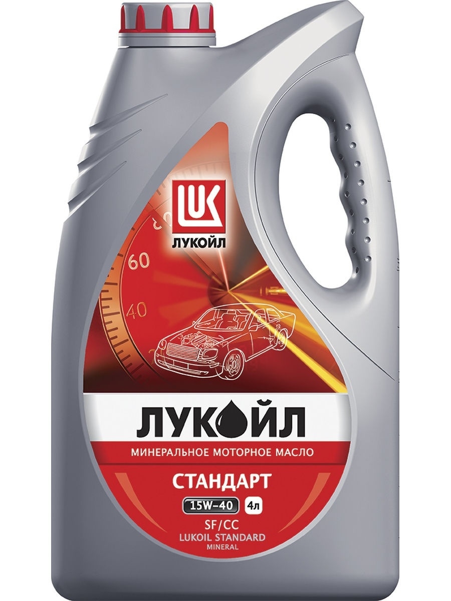 Лукойл (Lukoil) Моторное масло Стандарт 15W-40 SFCC минеральное 4л  19435