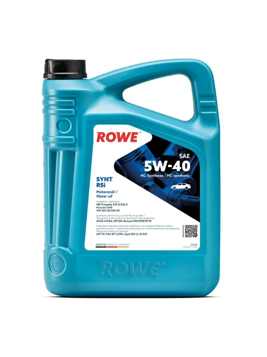 Моторное масло ROWE HIGHTEC SYNT RSI 5W40 4л