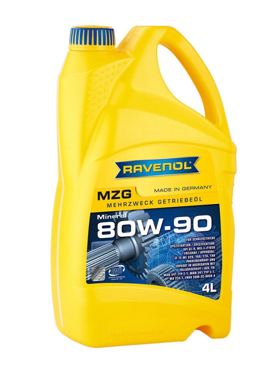 Трансмиссионное масло RAVENOL Getriebeoel MZG SAE 80W-90 GL-4 ( 4л) new