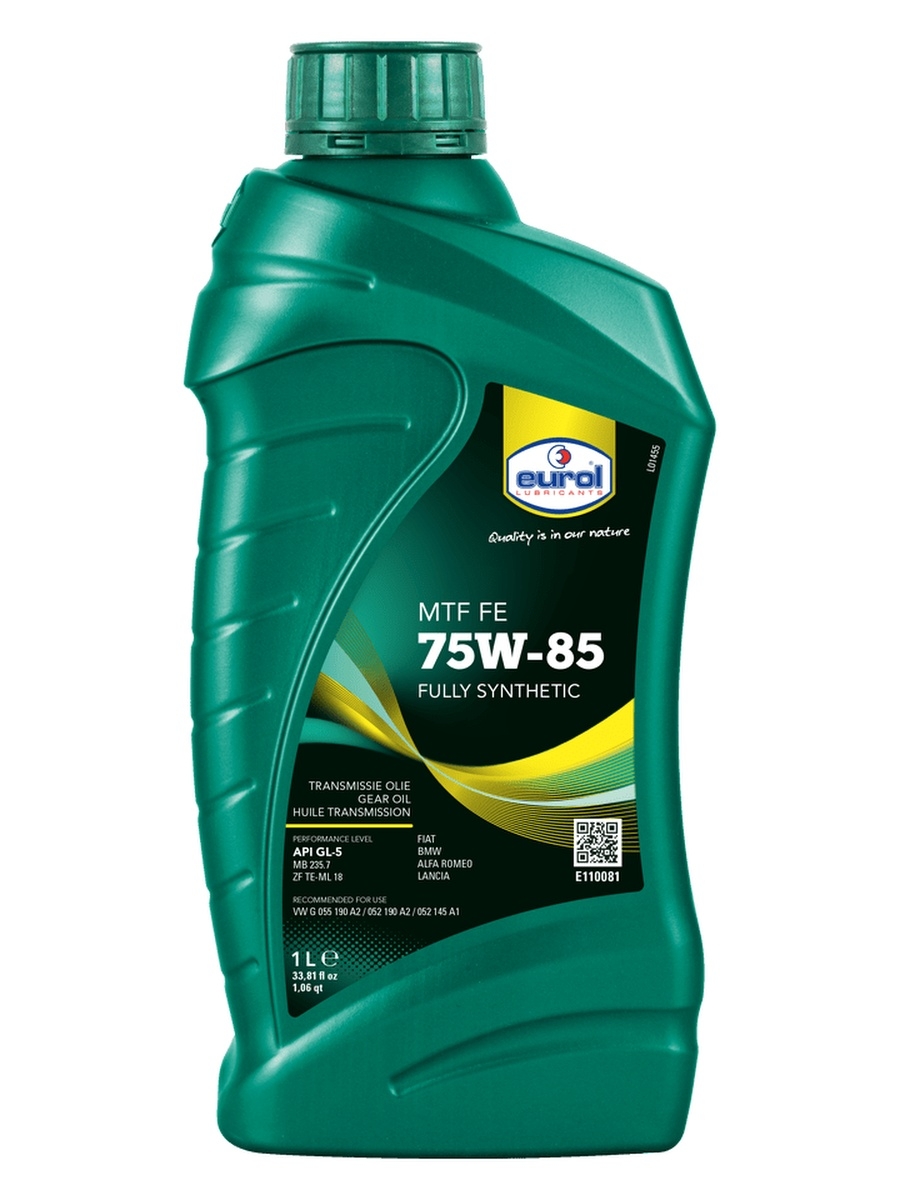 Масло трансмиссионное Синтетическое Eurol MTF 75W85 FE GL5 1L E1100811L