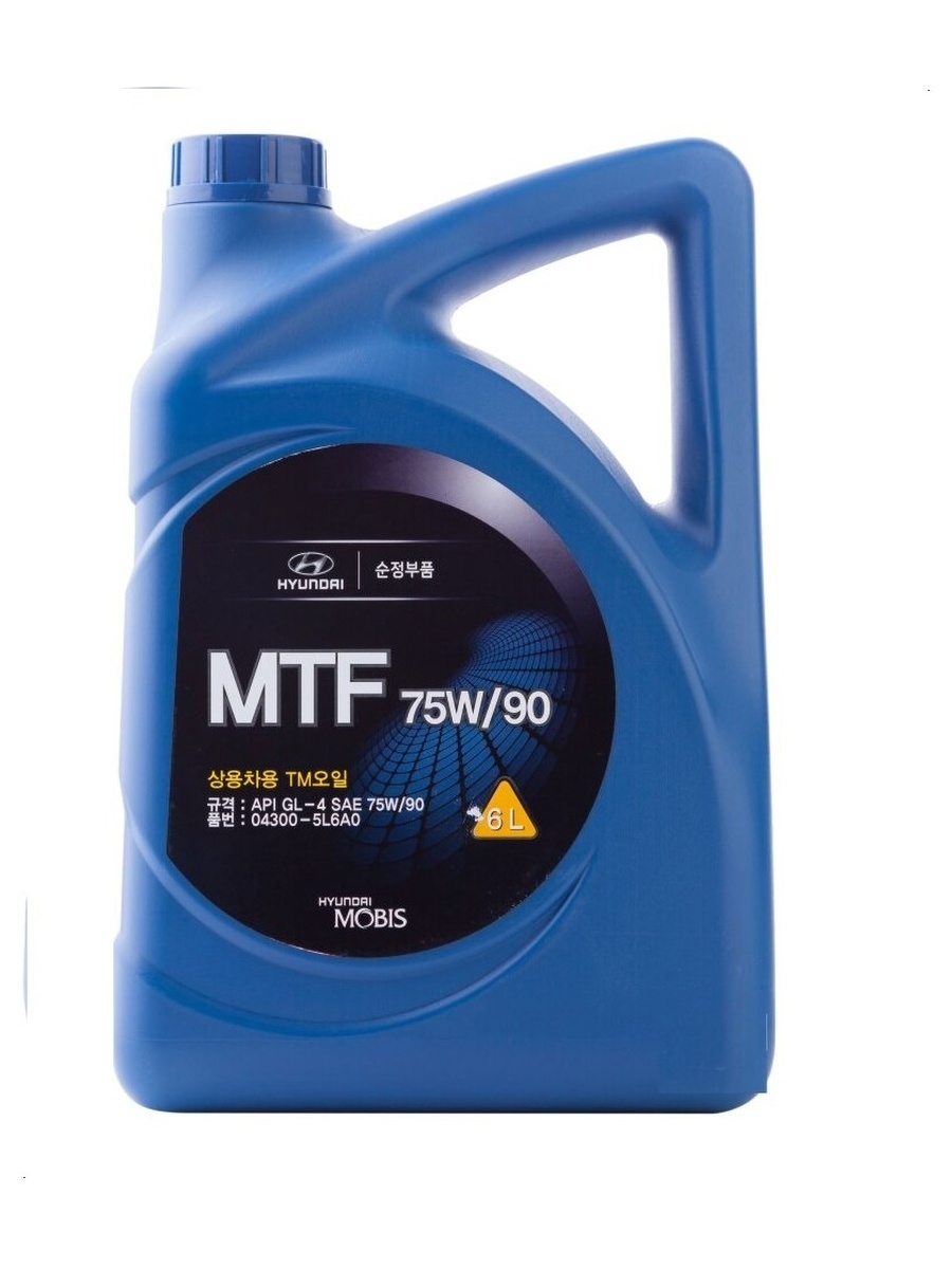 Масло трансмиссионное синтетическое Gear Oil 75W90 GL-4 (6л) HyundaiKia 04300-5L6A0