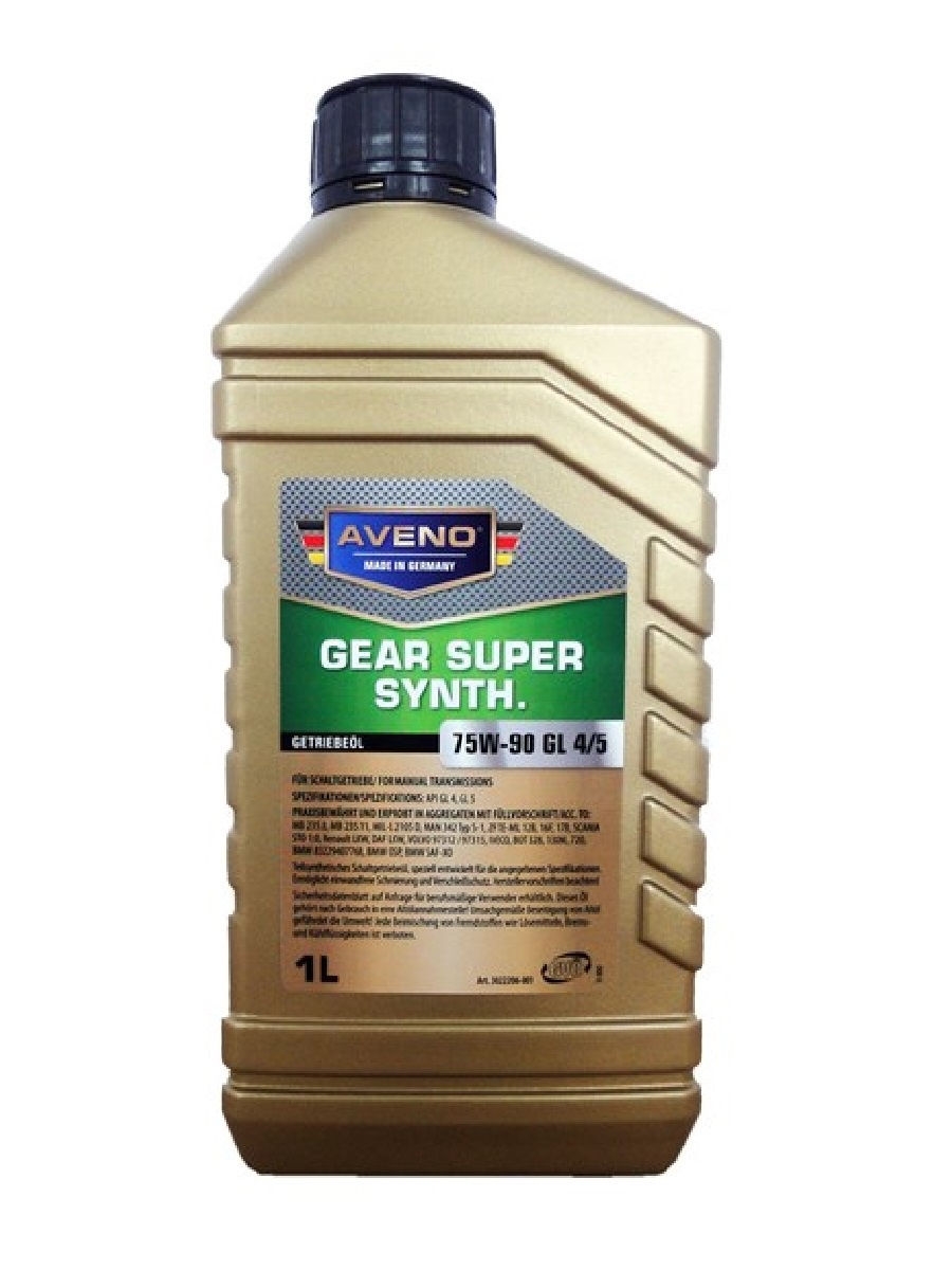 Трансмиссионное масло AVENO Gear Super Synth. SAE 75W-90 GL 45 (1л)