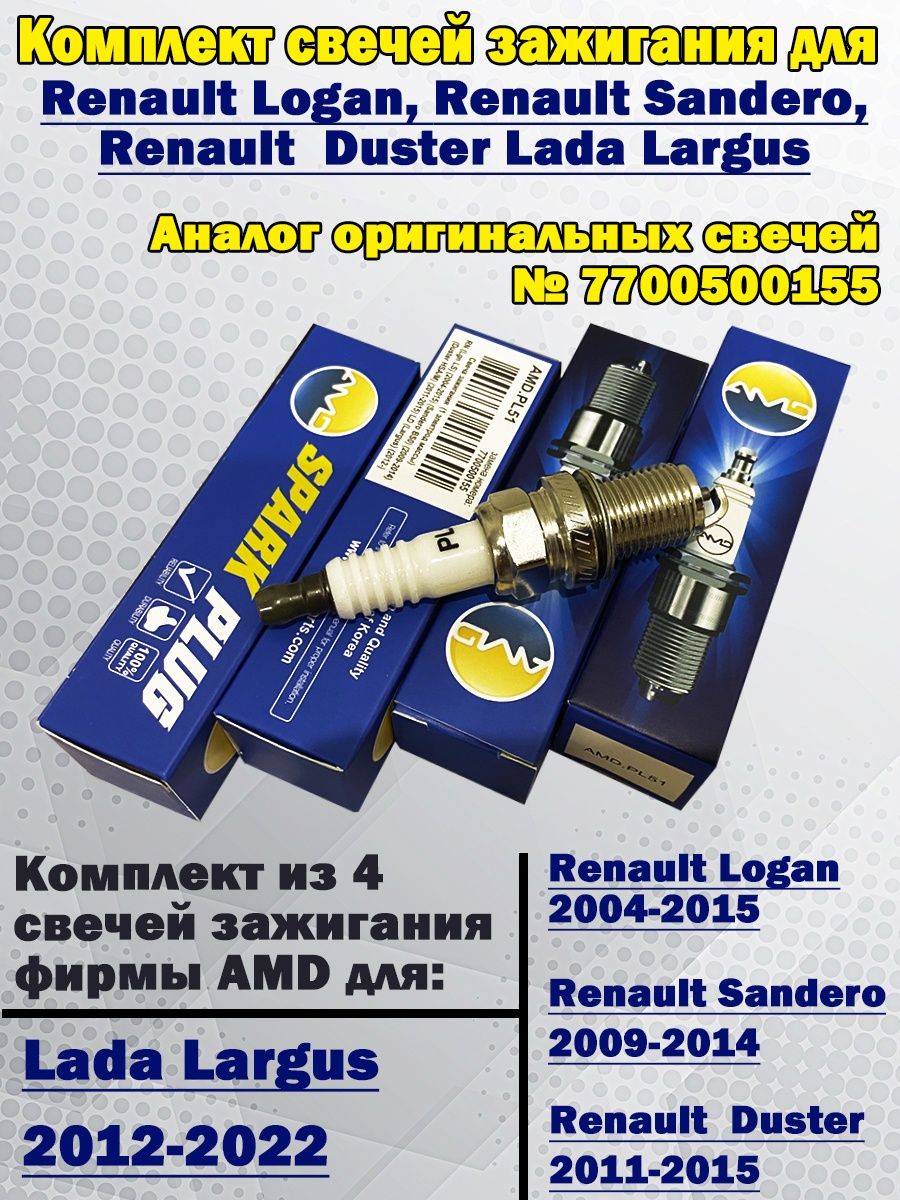 Свечи зажигания логан 7700500155